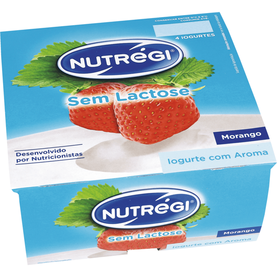 Imagem de Iogurte sem Lactose com Aroma de Morango Nutrégi 4x120g