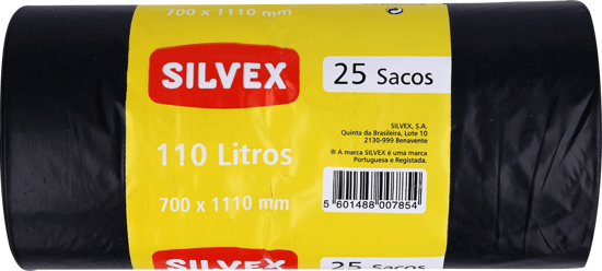 Imagem de Saco para Lixo Preto Silvex 25x110l 700cm x 1100cm